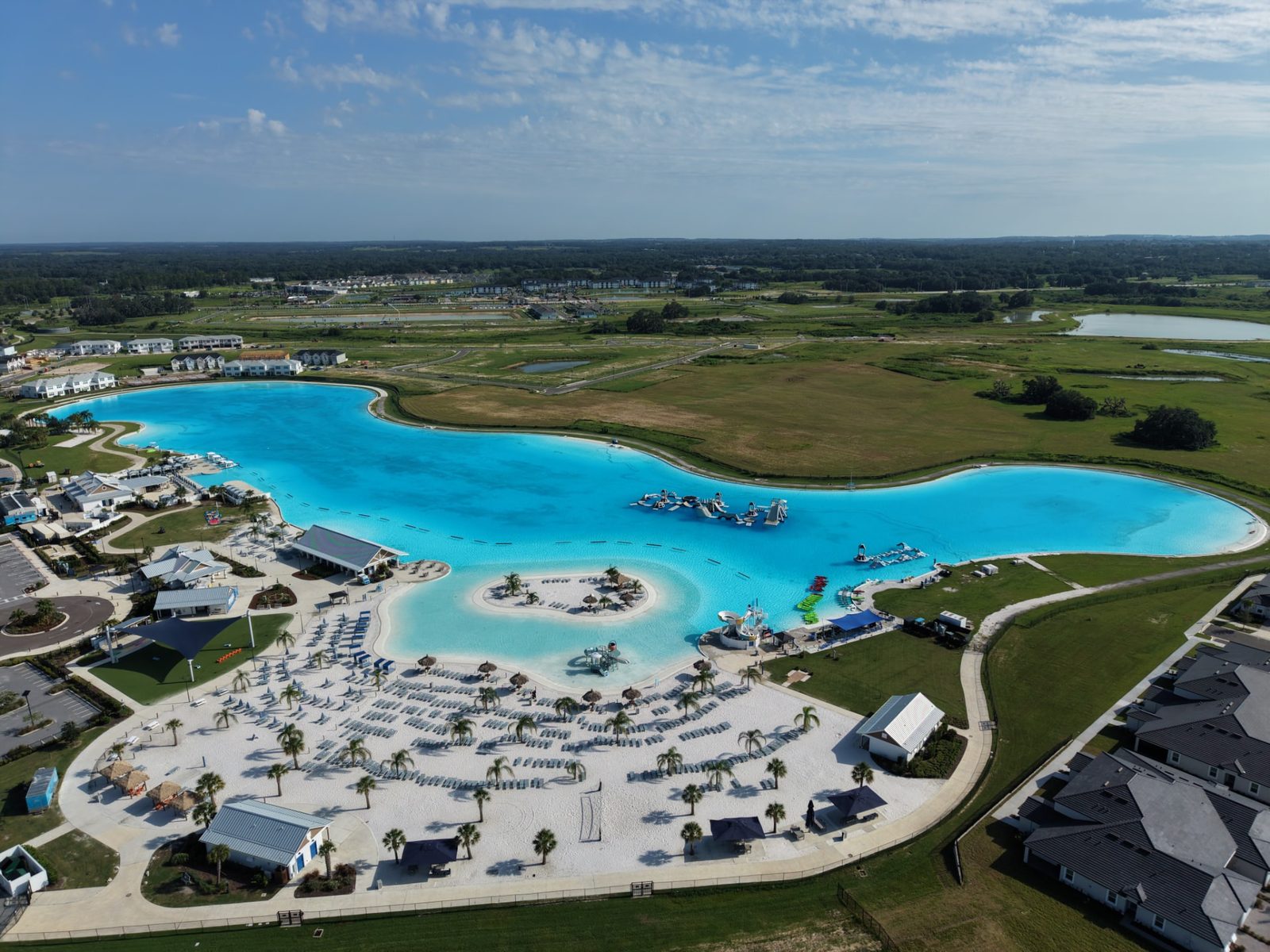 Mirada Lagoon and surrounding community in Pasco County Florida