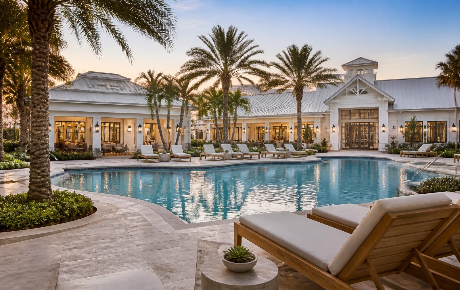Resort-style pool and clubhouse in a Wesley Chapel master-planned community